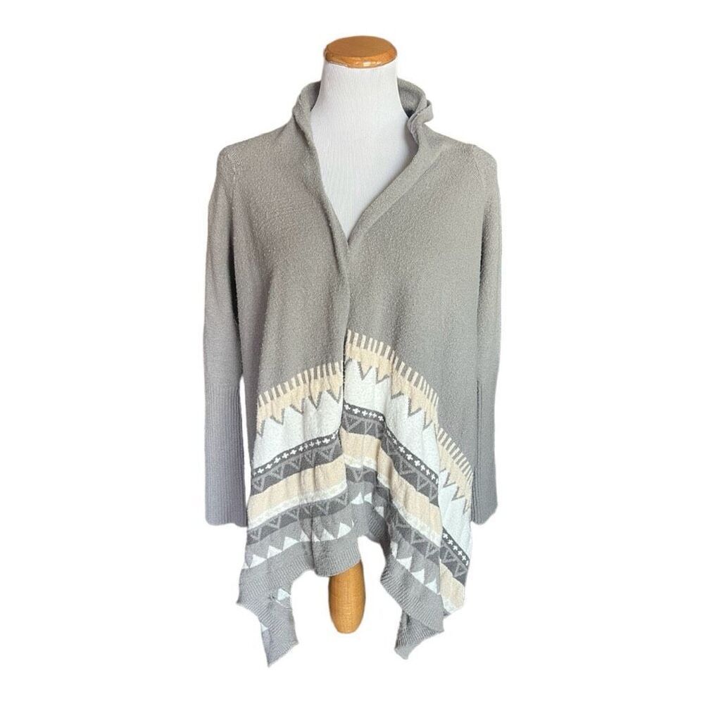Womens Como Black Soutwestern Print Cardigan Open Sweater - Sz S